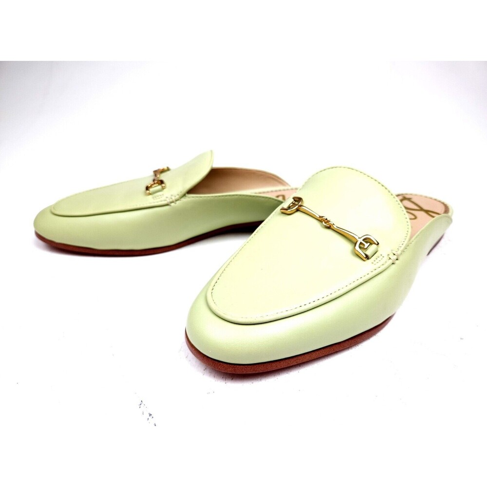 Sam Edelman Linnie Saddle Leather Mule Flat Women Size 8 Light Green Worn Once